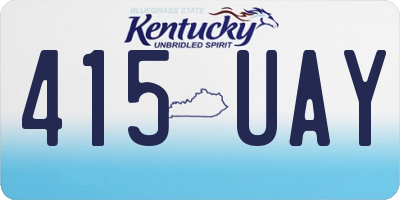 KY license plate 415UAY