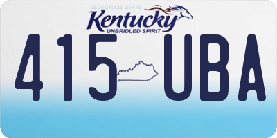 KY license plate 415UBA