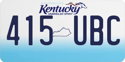 KY license plate 415UBC