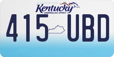 KY license plate 415UBD