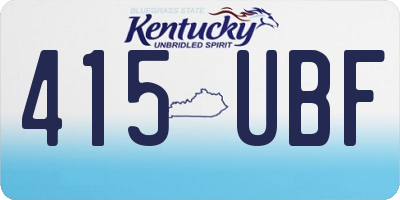KY license plate 415UBF