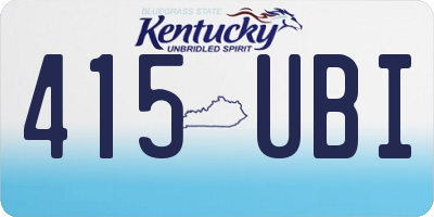 KY license plate 415UBI