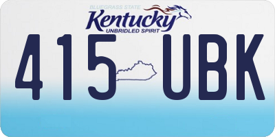 KY license plate 415UBK
