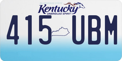 KY license plate 415UBM