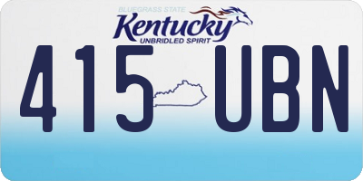 KY license plate 415UBN