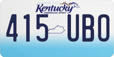 KY license plate 415UBO
