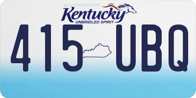 KY license plate 415UBQ