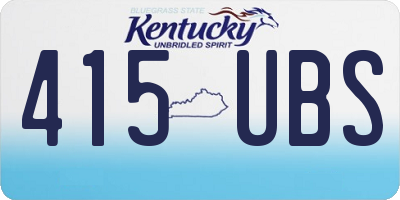 KY license plate 415UBS