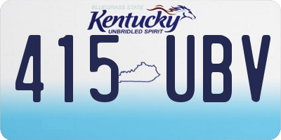 KY license plate 415UBV