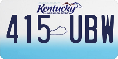 KY license plate 415UBW