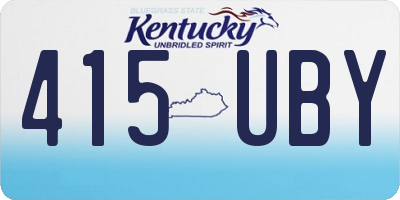 KY license plate 415UBY