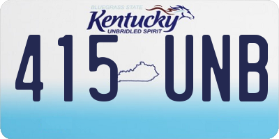KY license plate 415UNB