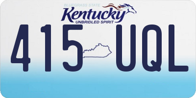KY license plate 415UQL