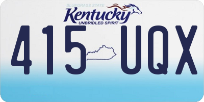 KY license plate 415UQX