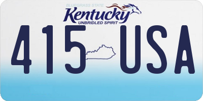 KY license plate 415USA