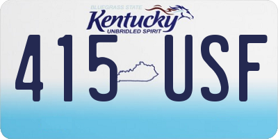 KY license plate 415USF