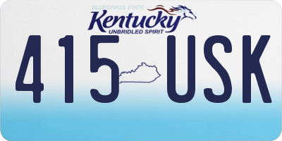 KY license plate 415USK
