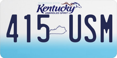 KY license plate 415USM