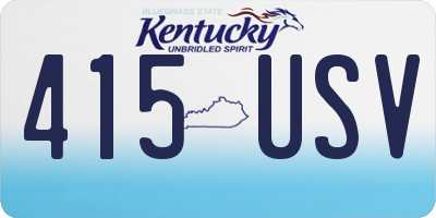 KY license plate 415USV