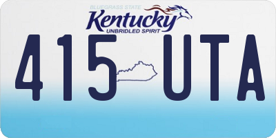 KY license plate 415UTA