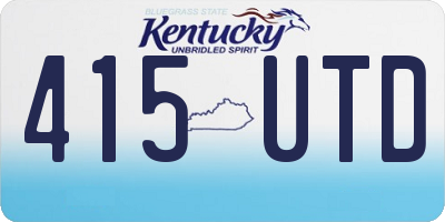 KY license plate 415UTD