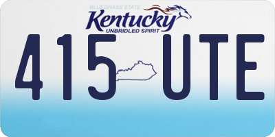 KY license plate 415UTE