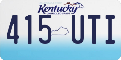 KY license plate 415UTI