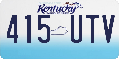 KY license plate 415UTV