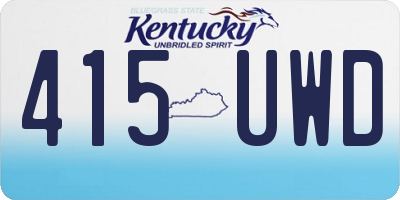 KY license plate 415UWD