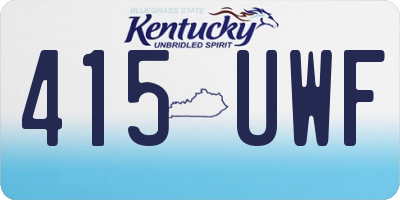 KY license plate 415UWF