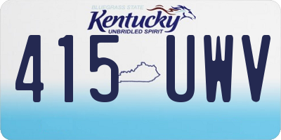 KY license plate 415UWV