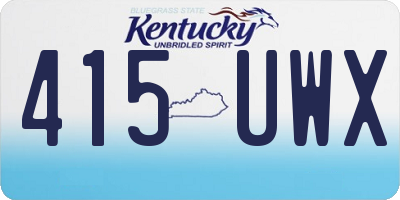 KY license plate 415UWX