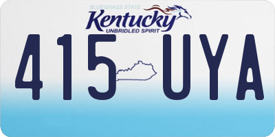 KY license plate 415UYA