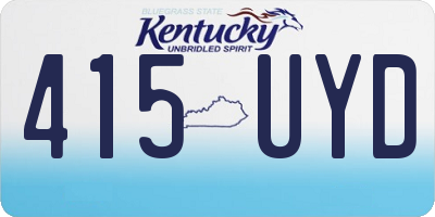 KY license plate 415UYD