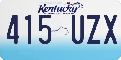 KY license plate 415UZX