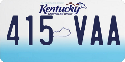 KY license plate 415VAA