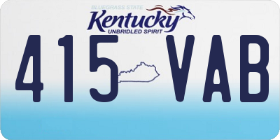 KY license plate 415VAB