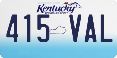KY license plate 415VAL