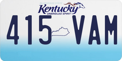 KY license plate 415VAM