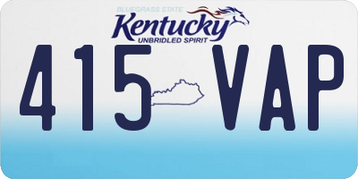KY license plate 415VAP