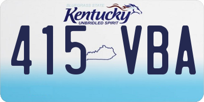 KY license plate 415VBA