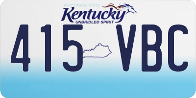 KY license plate 415VBC
