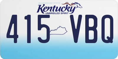 KY license plate 415VBQ