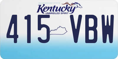 KY license plate 415VBW