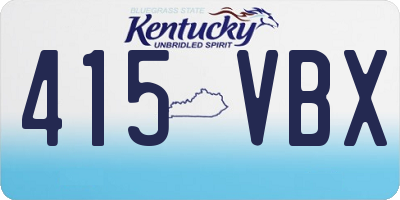 KY license plate 415VBX