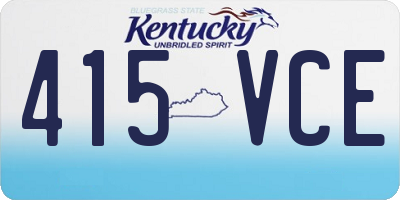 KY license plate 415VCE