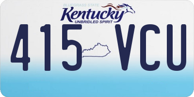 KY license plate 415VCU