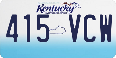 KY license plate 415VCW