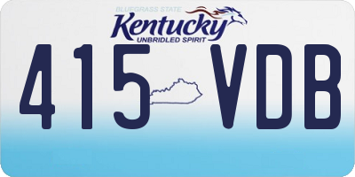 KY license plate 415VDB