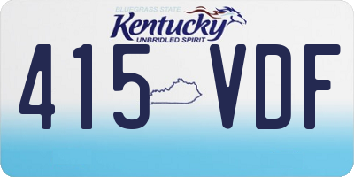 KY license plate 415VDF